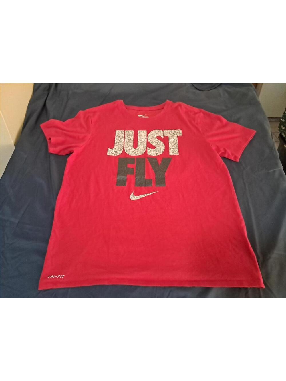 Nike Men's Dri-Fitsize Large Red "Just Fly" Tshirt Short Sleeves